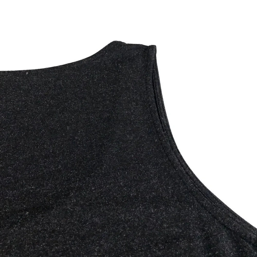 Alberto Makali Top Womens Large Heather Black Sequins Soft Stretch Knit Tank - Picture 7 of 11